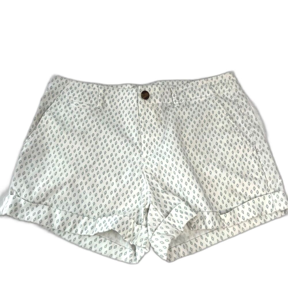 Victoria's Secret White With Diamond Print Casual Cotton Shorts Size 6